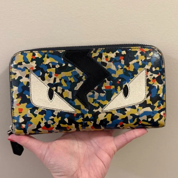 *RARE* Fendi Monster Camouflage Zippy Long Wallet - Picture 2 of 9